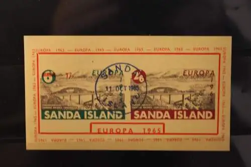 Sanda Island; EUROPA 1965, Block, gelbes Papier, gebraucht; lesen