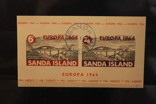 Sanda Island; EUROPA 1964, Block, gelbes Papier, gebraucht; lesen