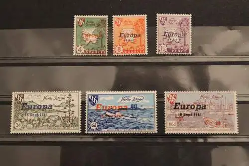 Herm Island; EUROPA 1961, 6 Werte, gezähnt, MNH; lesen