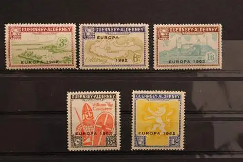 Guernsey-Alderney; EUROPA 1962, 5 Werte, gezähnt, MNH; lesen