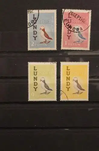 Lundy; EUROPA 1962, 4 Werte, gezähnt, gebraucht; lesen