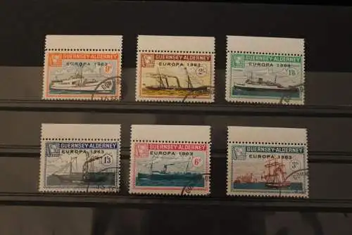 Guernsey-Alderney; EUROPA 1963, 6 Werte, gezähnt, gebraucht; lesen