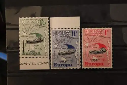 Herm Island; EUROPA 1964, 3 Werte, gezähnt, MNH; lesen