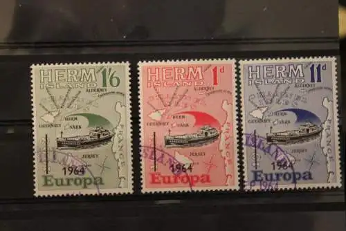 Herm Island; EUROPA 1964, 3 Werte, gezähnt, gebraucht; lesen