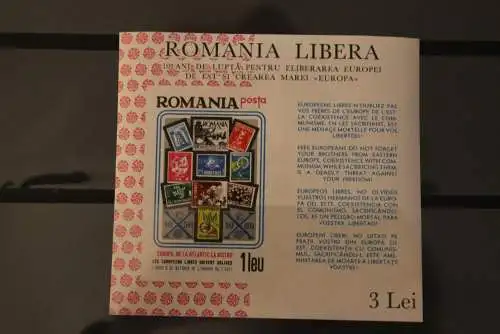 EUROPA; Rumänien; 1966 EUROPA-Vignette; Block, ungezähnt, MNH, lesen