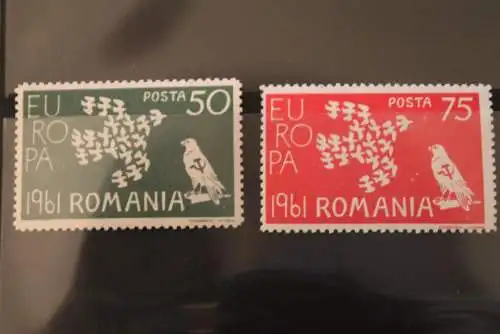 EUROPA; Rumänien; 1961 EUROPA-Vignette; Satz mit 2 Werten; gezähnt, MNH, lesen