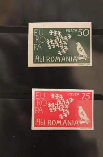 EUROPA; Rumänien; 1961 EUROPA-Vignette; Satz mit 2 Werten; ungezähnt, MNH, lesen