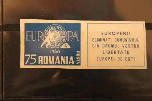 EUROPA; Rumänien; 1960 EUROPA-Vignette; Marke + Zf,ungezähnt, MNH, lesen