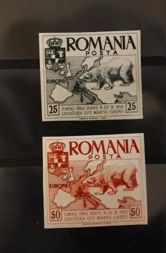 EUROPA; Rumänien; EUROPA-Vignette; Satz mit 2 Werten; ungezähnt, MNH, lesen