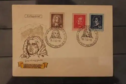 DDR; Musiker; 1952, MiNr. 308-10; FDC