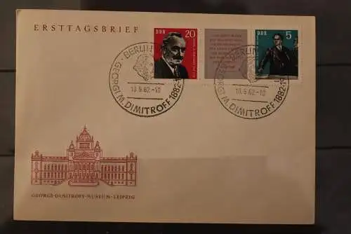 DDR; Dimitroff; 1962, MiNr. 893-4, ZD + Zf; FDC