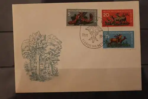 DDR; Waldtiere; MiNr. 737-41, FDC 1 - 2