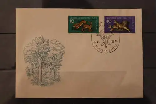 DDR; Waldtiere; MiNr. 737-41, FDC 1 - 2