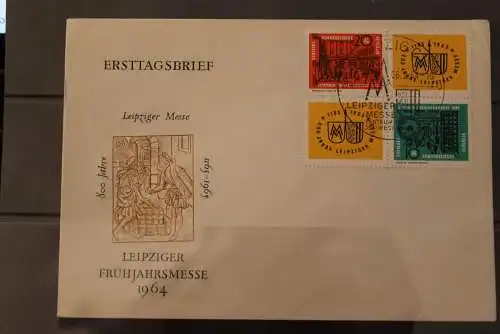 DDR; Leipziger Messe 1964; Frühjahrsmesse; MiNr. 1012-13 + Zf, FDC