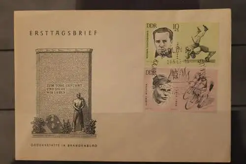 DDR; Sportler mit Zierfeld 1963; MiNr.963-67, FDC 1-3