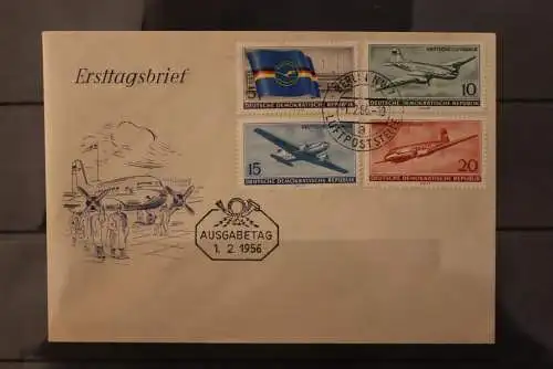 DDR; Eröffnung des Flugverkehrs 1956; MiNr.512-15, FDC