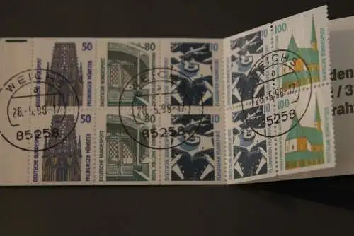 Deutschland; Markenheft 34 oZ; Sehenswürdigkeiten, gebraucht; Tagesstempel Weichs