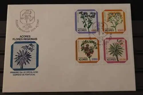 Azoren 1982, Blumen, auf FDC