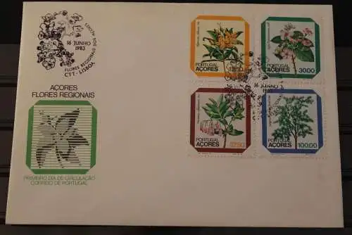 Azoren 1983, Blumen, auf FDC