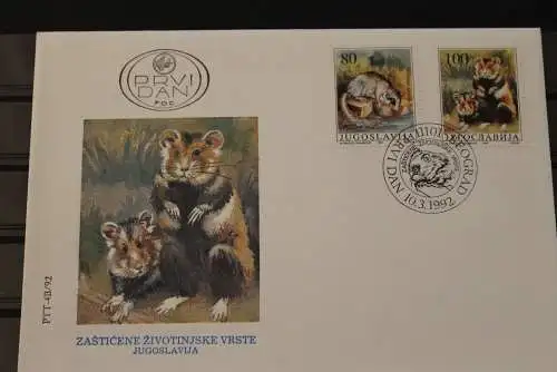 Jugoslawien 1992, Tiere, auf FDC