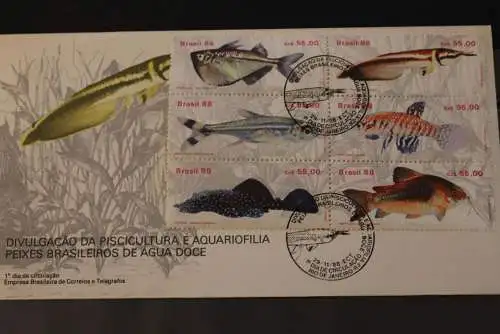 Brasilien 1988, Fische, ZD auf FDC