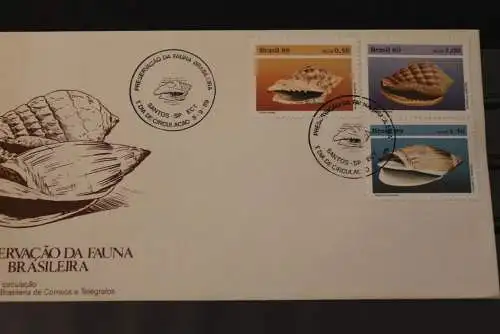 Brasilien 1989, Muscheln, Schnecken, FDC