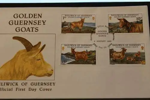 Guernsey, Tiere, Ziegen, 1980, FDC