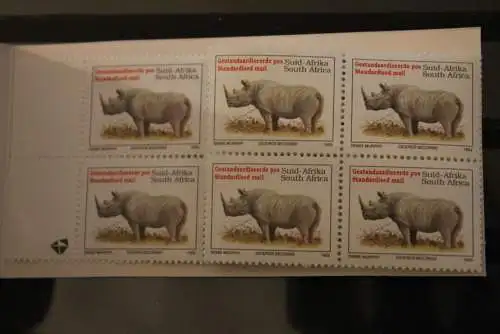 Südafrika; Markenheft, MH ; Nashörner, 1993,  MNH