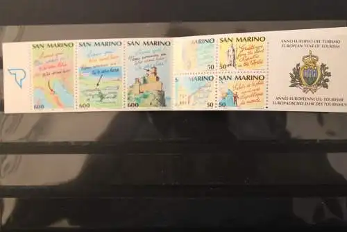 San Marino 1990, Europäisches Jahr des Tourismus, Markenheft; MH 2, MNH