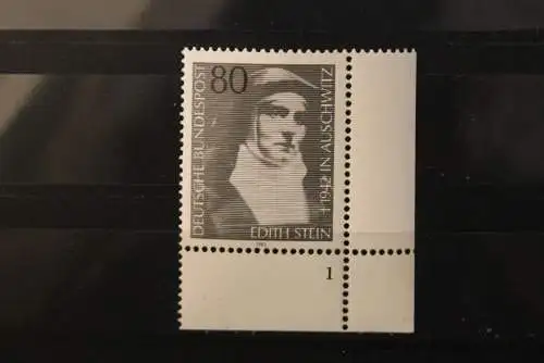 Deutschland; Edith Stein, 1983, MiNr. 1162, Eckrand mit Plattennummer, ungebraucht postfrisch