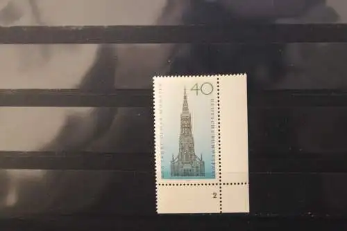 Deutschland; Ulmer Münster, 1977, MiNr.937, Eckrand mit Plattennummer, ungebraucht postfrisch