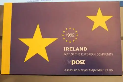 Irland, MH Europäischer Binnenmarkt 1992; Ersttags-Stempel