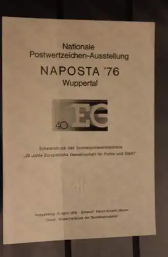 Deutschland, NAPOSTA '76 Wuppertal, Vignette / Schwarzdruck  zur Ausstellung