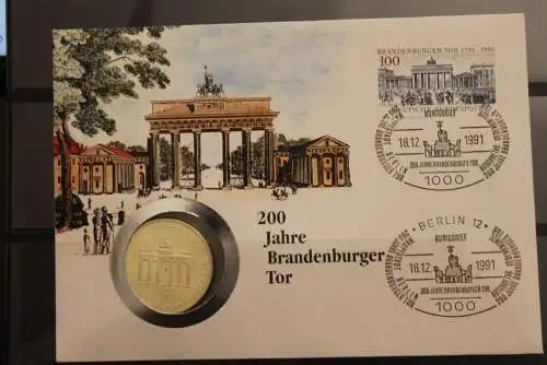 Deutschland Numisbrief "200 Jahre Brandenburger Tor", 1991