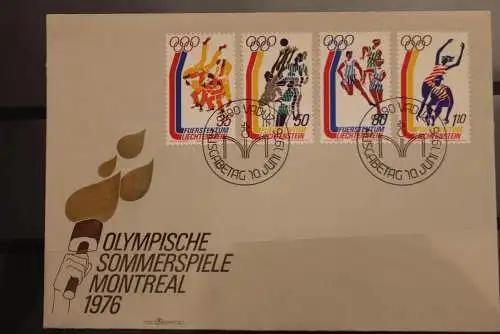 Liechtenstein, Olympische Sommerspiele Montreal 1976, FDC, MiNr. 651-54