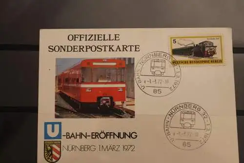 Deutschland, U-Bahn Eröffnung Nürnberg 1972; Ersttagsstempel