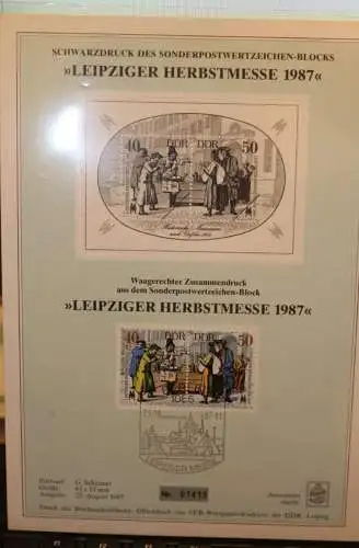 DDR Sonderblatt,Erinnerungsblatt,Gedenkblatt,Schwarzdruck: Leipziger Herbstmesse 1987