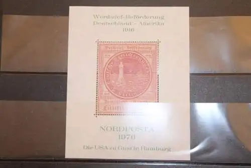 Deutschland, Vignette zur NORDPOSTA 1976;  Wertbrief-Beförderung D-USA