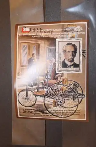 Deutschland,  Vignette "80. Deutscher Philatelistentag", Mannheim 1979, Carl Benz; 1. Fernfahrt