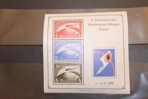 Deutschland, Vignette zur 2. Intern. Briefmarken-Messe Essen 1978; Zeppelin-Marken-Nachdrucke