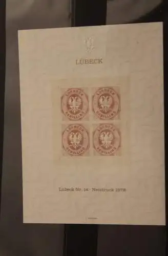 Deutschland, Neudruck der Lübeck Nr. 14 zum Philatelistentreffen auf der MS "Wappen von Hamburg" 1981