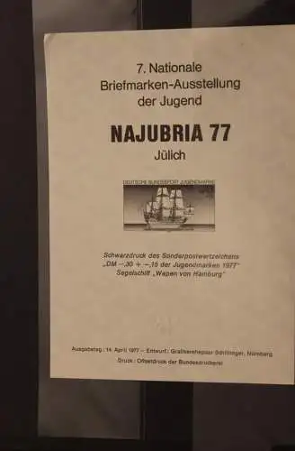 Deutschland, 7. Nationale  Briefmarken-Ausstellung der Jugend - NAJUBRIA 77, Vignette / Schwarzdruck  zur Ausstellung