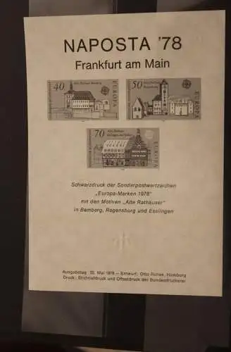 Deutschland, NAPOSTA '78 Frankfurt, Vignette / Schwarzdruck  zur Ausstellung