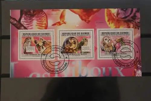 Guinea 2011, Eulen, Blockausgabe, gebraucht