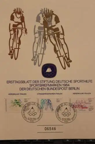 BRD;Sonderblatt,Erstagsblatt,Gedenkblatt Deutsche Sporthilfe: "Für den Sport", Berlin 1984