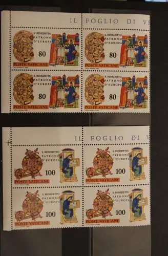 Italien 1980; 1500. Geburtstag des hl. Benedict von Nursia, 4-Block; MiNr. 759-63, MNH, postfrisch