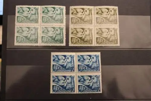 Slowakei 1942; MiNr. 102-04, 4-Block; MNH, postfrisch