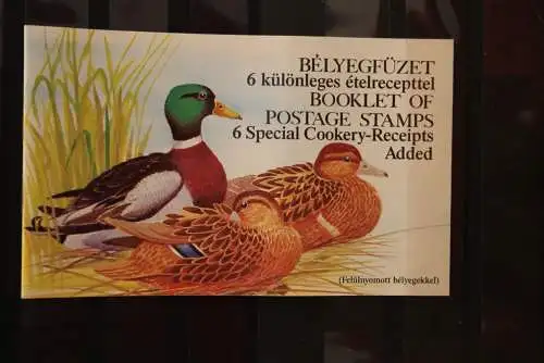 Ungarn; Markenheft Enten, 1988; mit 2 MH-Blättern und Kochrezepten; Marken mit Überdruck (Nominale geändert)