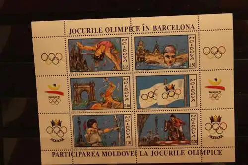 Moldawien, Kleinbogen Olympische Spiele Barcelona 1992; MNH