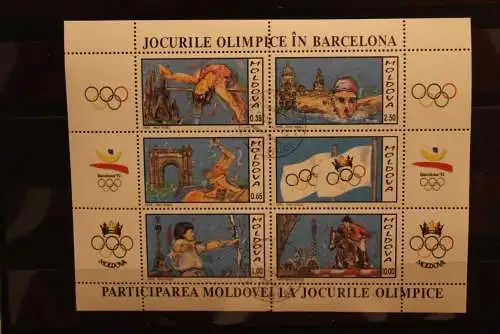 Moldawien, Kleinbogen Olympische Spiele Barcelona 1992; Ersttagssonderstempel